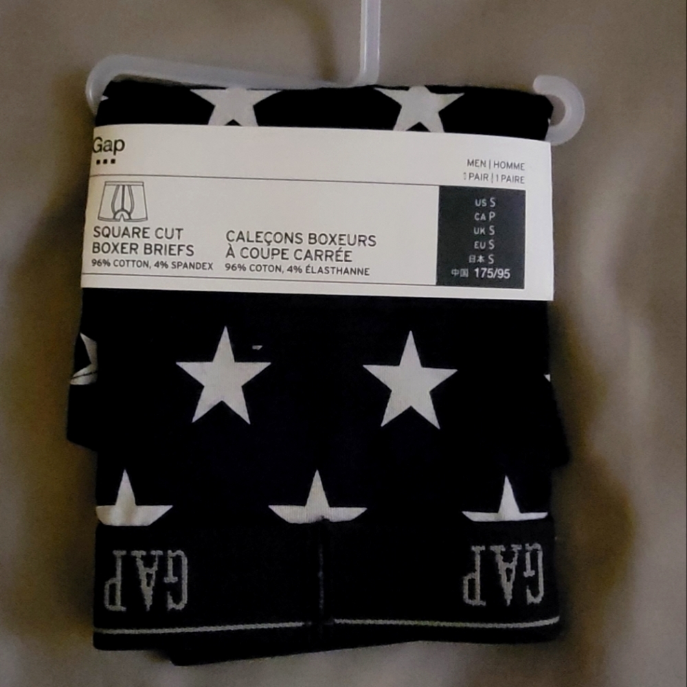 Gap mens size small boxer briefs blue and white